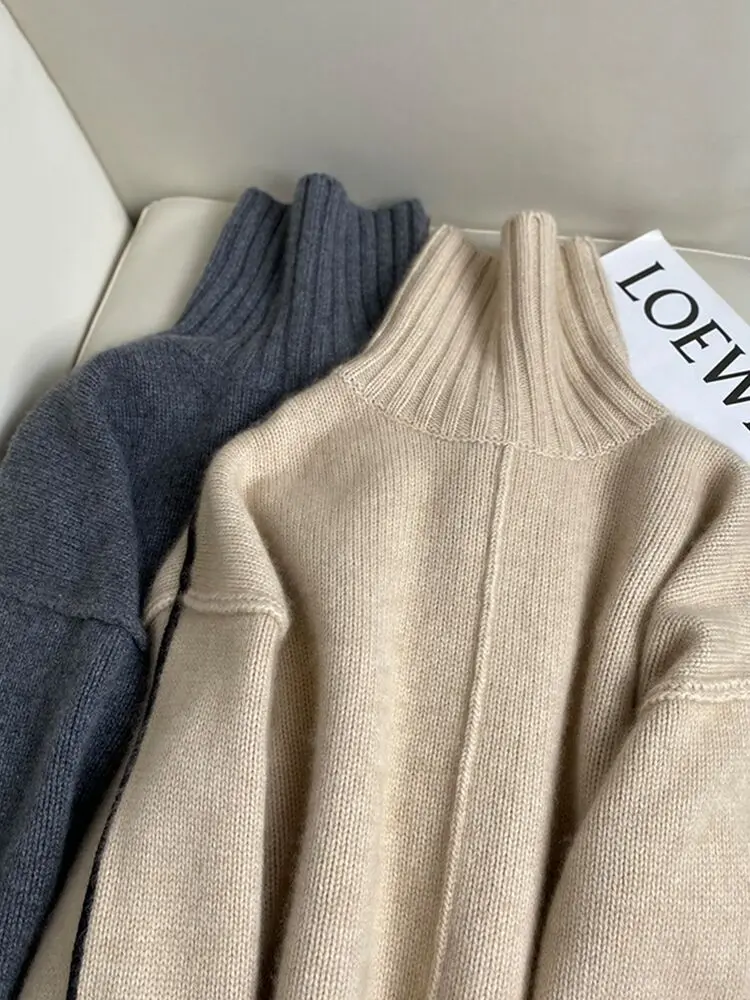 Новинка Осень-зима 100% кашемировый шерстяной свитер с высоким воротником Женская