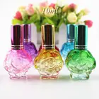 10 шт., 10 мл, цветные стеклянные бутылки-распылители в форме розы