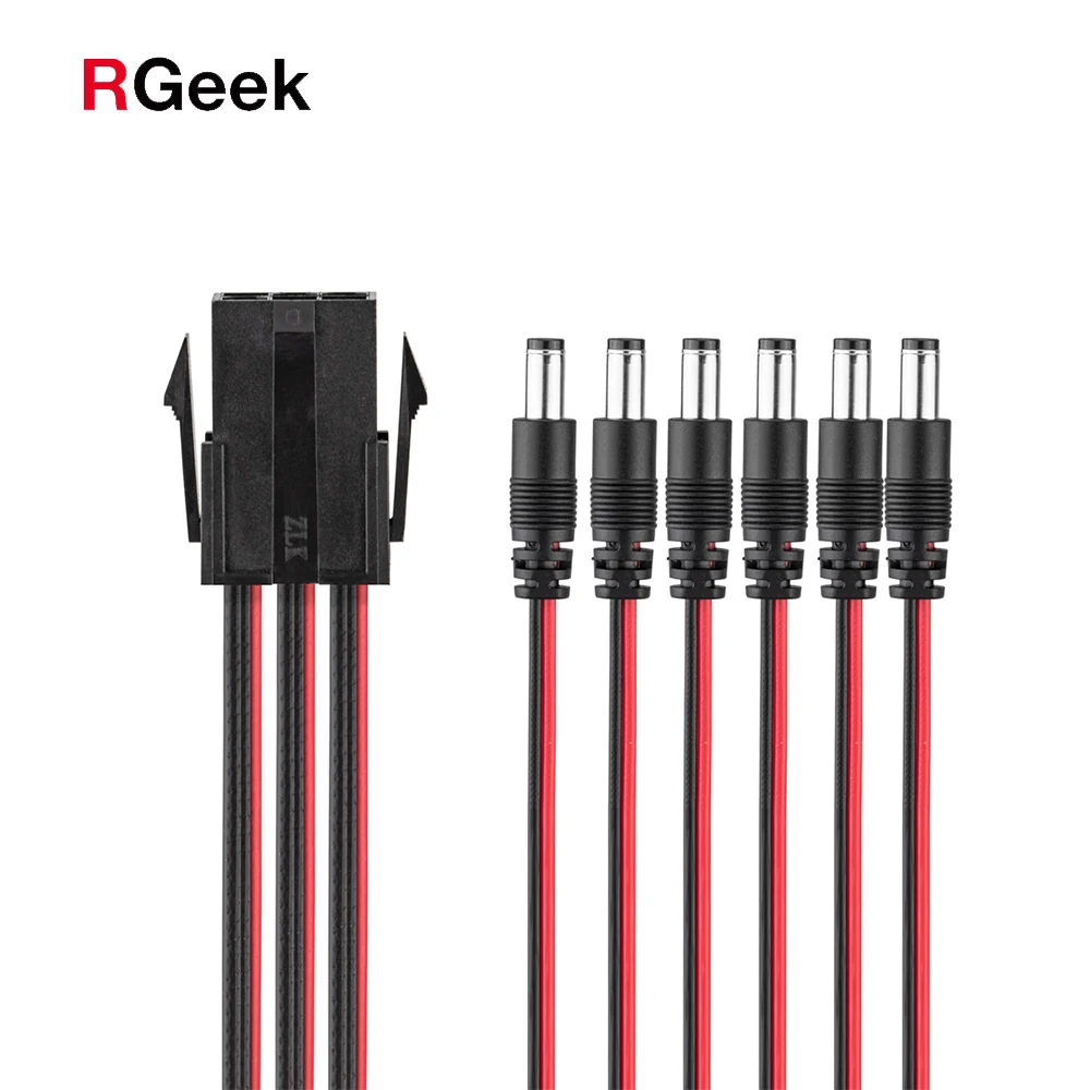 50 см PCI-E PCI Express PCIE 6-контактный разъем постоянного тока 5 5x2 мм вилки 12 В ATX 18AWG кабель