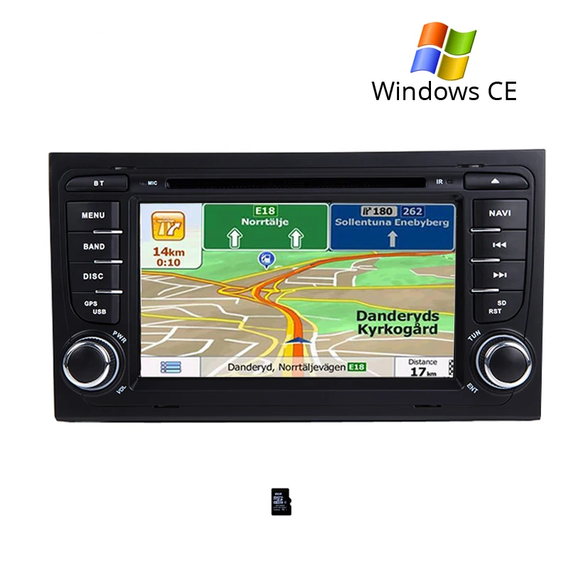 Wince Map 2 din автомобильный DVD Радио мультимедийный плеер стерео для Audi A4 2002-2008 B5 B6 B7 gps Авторадио Навигационная Система головное устройство - Цвет: Wince Map