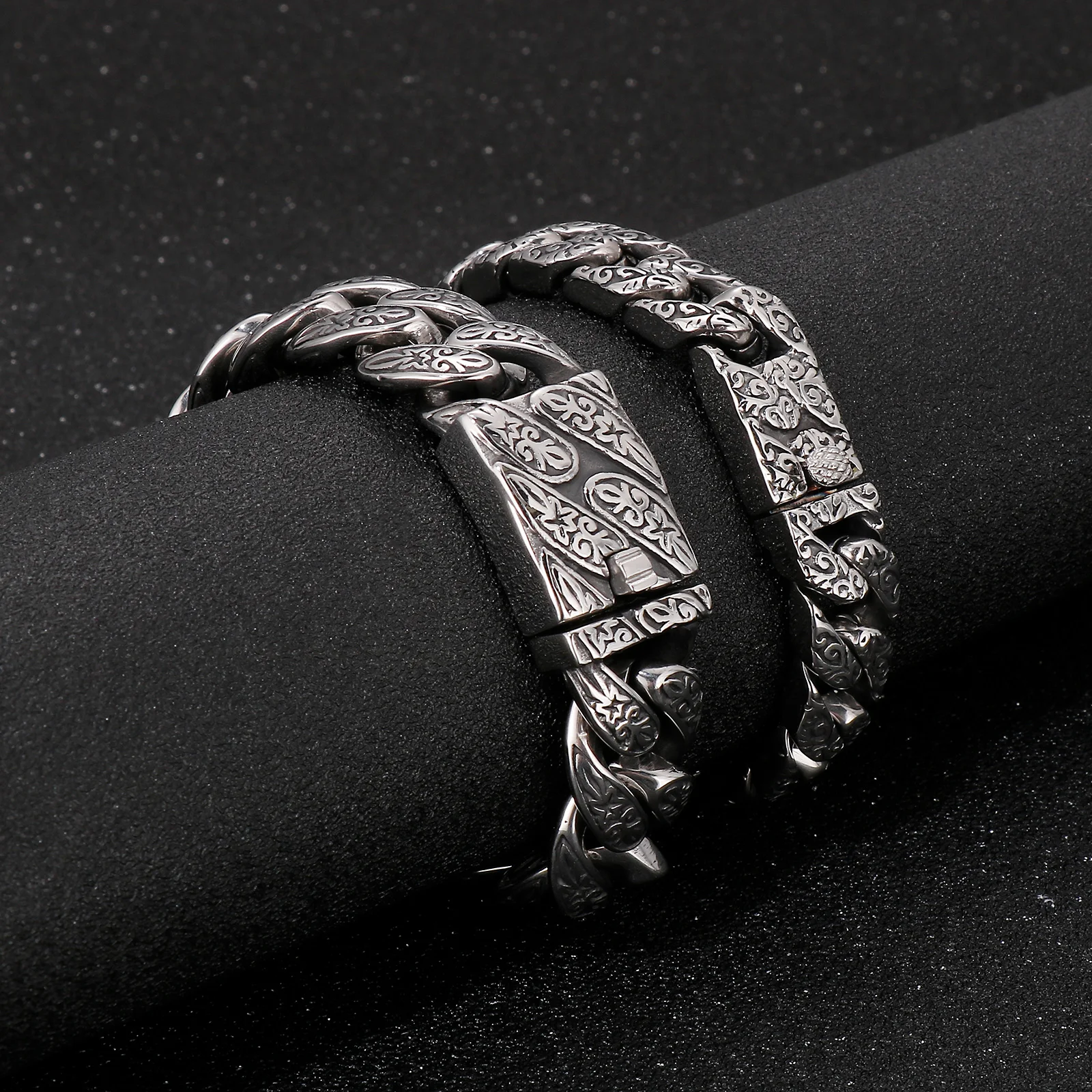 Винтажный Мужской Браслет Fongten из кубинской цепи с узором тотемный браслет