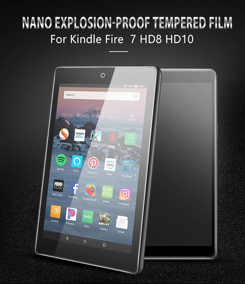 2 шт./лот закаленное стекло для Kindle Fire 7 2019 9th поколения Защита экрана 2017/2018 HD8 HD10