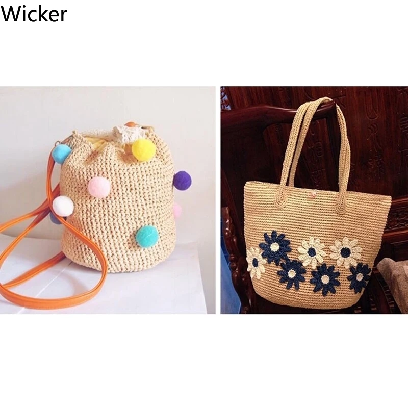 Natural Raffia Straw Yarn Cool Ventilate Hand Crocheting for Handmade Hats Bags Toys Diy Eco-friendly Knitting Thread | Дом и сад