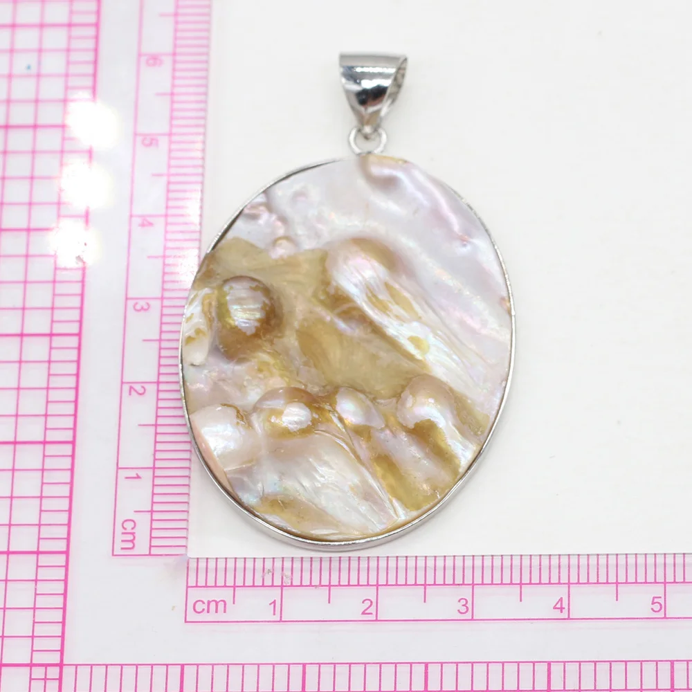 

Natural Mother Pearl Shell Charms Pendants for Women Gifts Jewelry Making DIY Accessories Fit Necklaces Earring Size 36x46mm