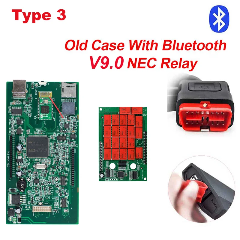 type3 Old Case BT CDP TCS CDP Pro OBD2 Bluetooth R3 keygen,00 keygen для автомобилей/грузовиков OBD2 диагностический инструмент obd2 считыватель кодеров как MVD - Цвет: type3 Old Case BT