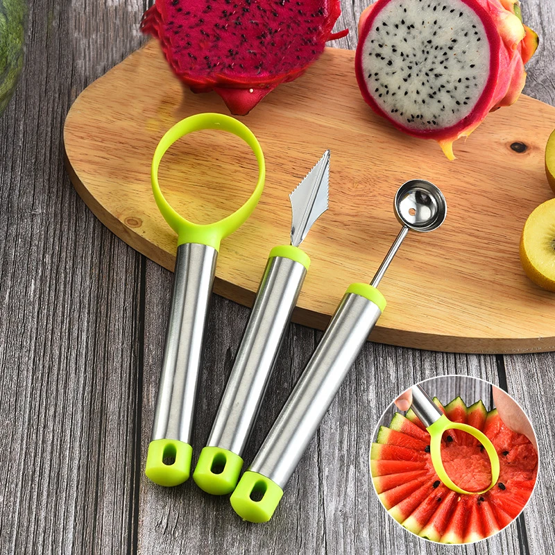 

Fruit Corers Knife Kit Watermelon Baller Ice Cream Dig Ball Scoop Spoon Diy Assorted Cold Dishes Tool Kitchen Accessorie