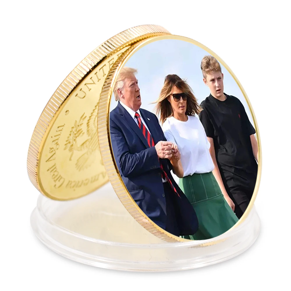 Памятная монета Трампа президент Дональда 2020 позолоченные большая Америка вызов