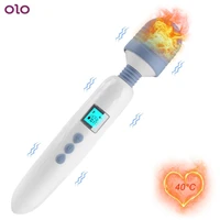 olo clitoris stimulate female masturbation massager 36 speed lcd av stick vibrator heated g spot vibrator magic wand