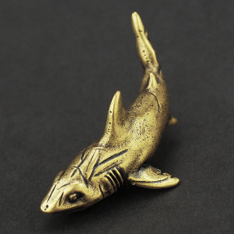Латунный подвесной брелок для автомобильных ключей кольцо в виде акулы фигурки
