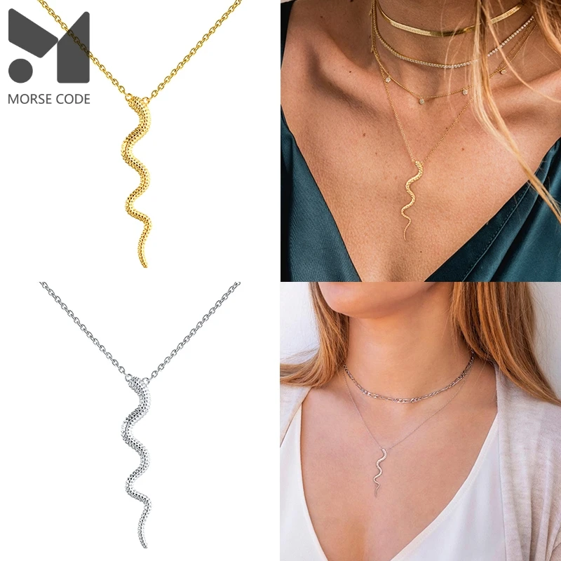 

MC Unusual 925 Silver Necklace With Snake Neck Pendants Women S925 Sterling Plata Women Chains Choker Elegant Gorgeous Collar
