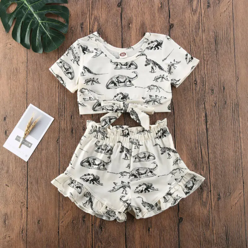 Комплект летней одежды из 2 предметов для маленьких мальчиков и девочек с