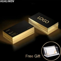 100pcs business card customized high end hot stamping double sided printing business card 500g paper 9054mm