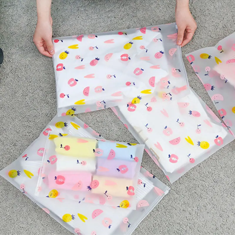 

Fruit Pattern Printing Transparent Pouch Toiletry Organizer Storage Ziplock Bag Casual Fashion Cute Household Collection Tools