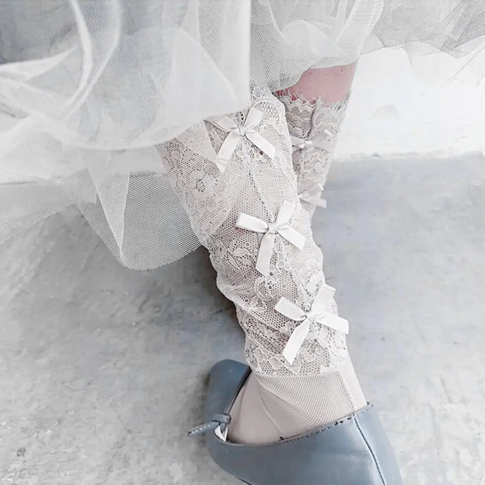 Мода 2019 Новый Для женщин Винтаж шнуровка носки лента с принтом в комплекте