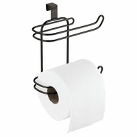 metal compact hanging over the tank toilet tissue paper roll holder and dispenser for bathroom storage space saving