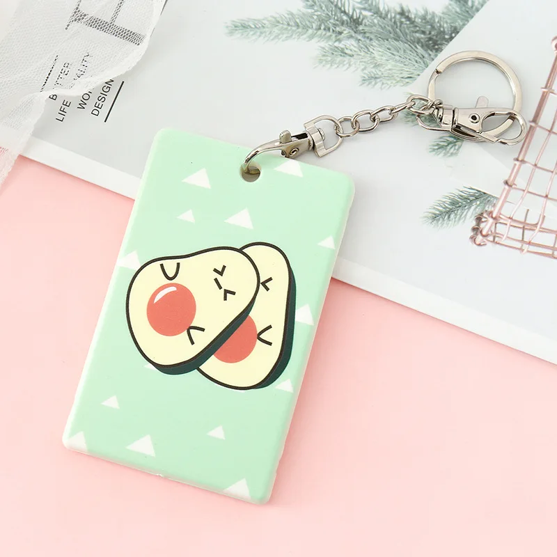 Kawaii мультфильм фрукты авокадо карты Ключ ID держатель для карт имя тег персонал
