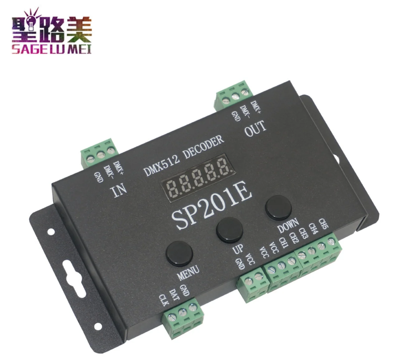 DC5V 24V DMX512 Декодер контроллер SP201E SPI сигнал адресуемый IC RGB Led пикселей 5 каналов ШИМ