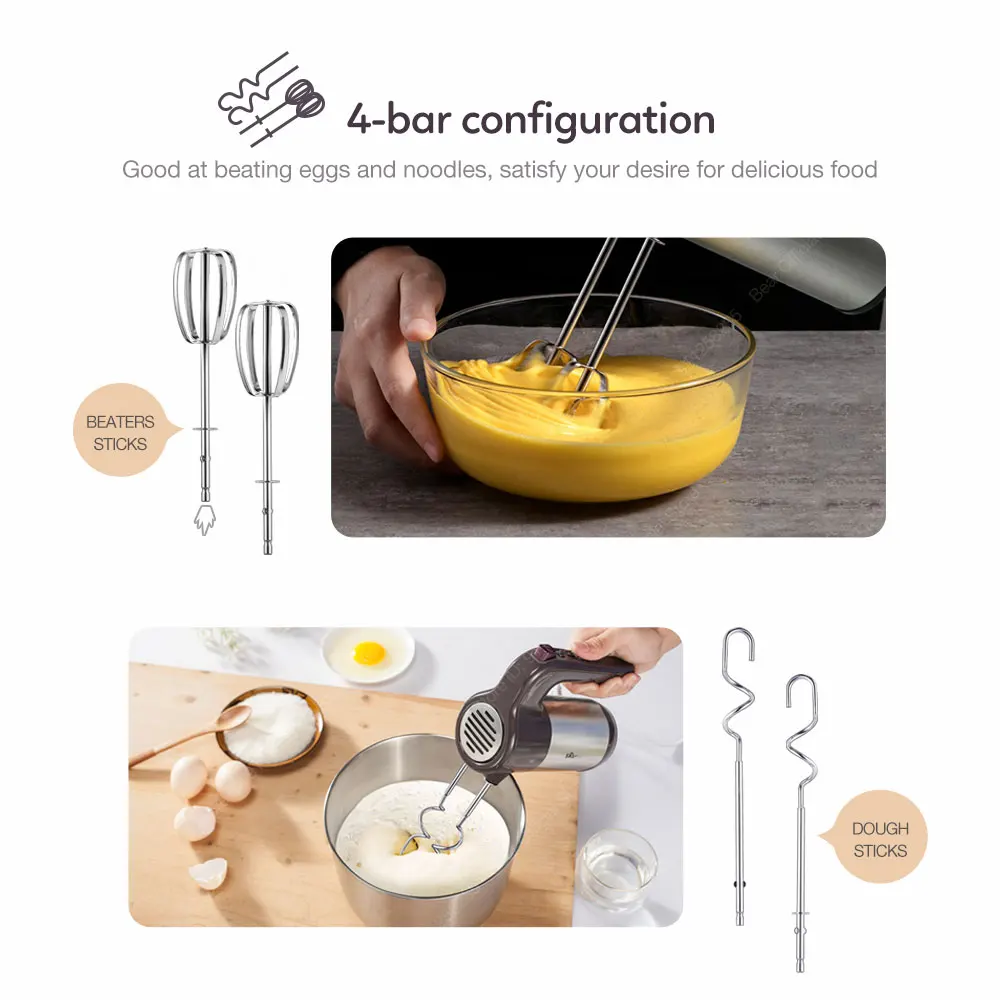 Блендер ручной Электрический из нержавеющей стали для взбивания яиц|Блендеры| |