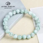 JD натуральный камень голубой Амазонит ангелит камень бусины браслет Гладкий Круглый зеленый ангел камень браслеты хорошее качество ювелирные изделия подарок