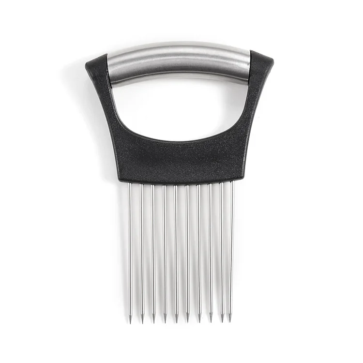 

Food Slice Assistant Vegetable Holder Stainless Steel Onion Cutter Onion Chop Fruit Vegetables Cutter Slicer Tomato Cutter Knife