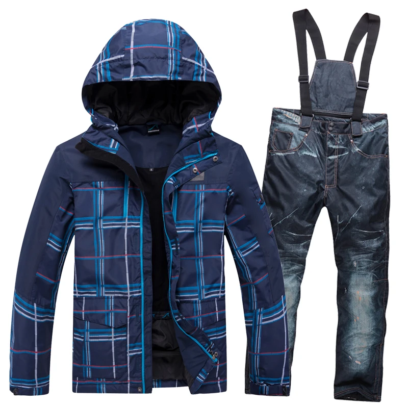 Лыжный костюм мужской модный зимний лыжный для сноуборда Мужская лыжная куртка +