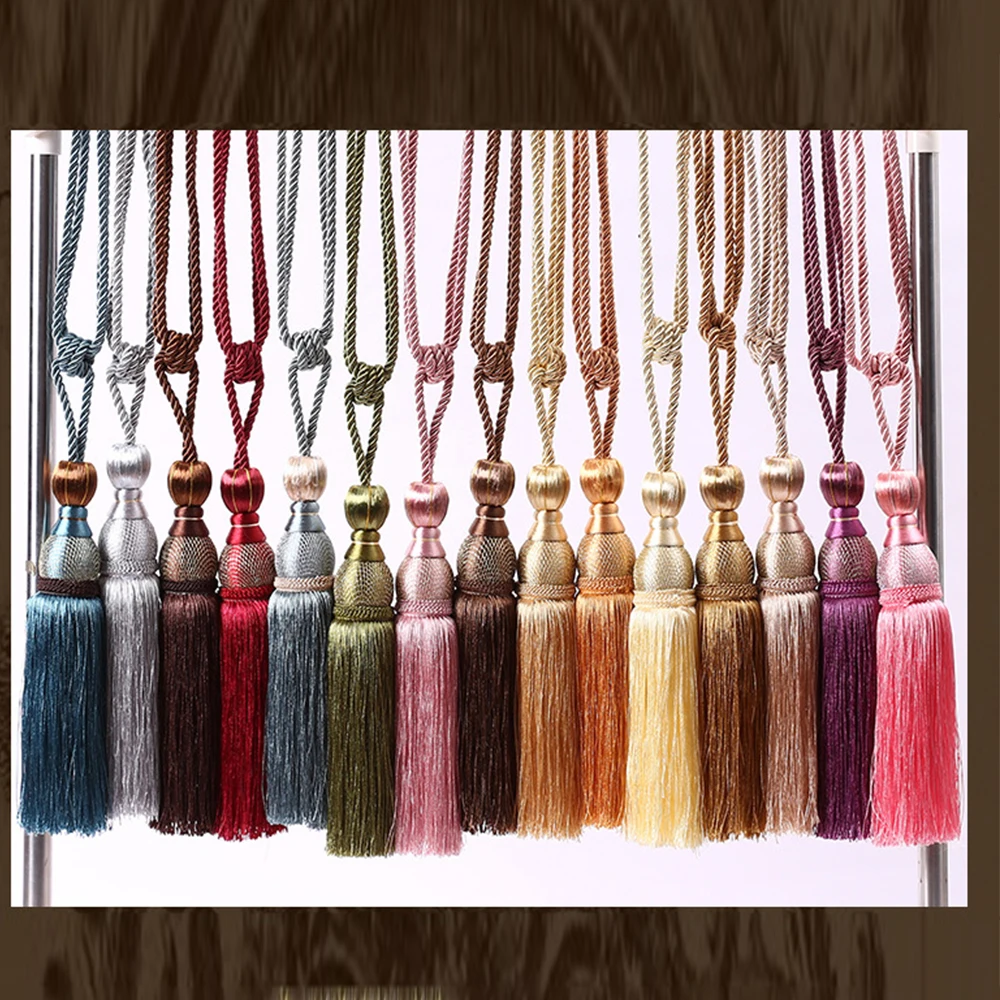 

2Pcs/Pack Rope Curtain Tiebacks Curtains Tassels Fringe Tie Backs Holdbacks Window Drapes Curtain Buckle Supplies