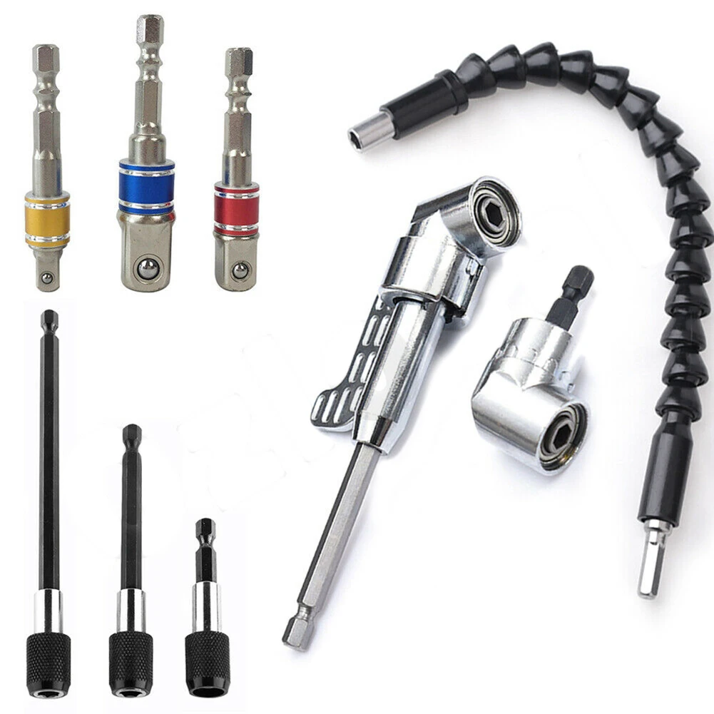 

Accessories Drill Bit Set Right Angle Attachment Impact Driver Silver Steel