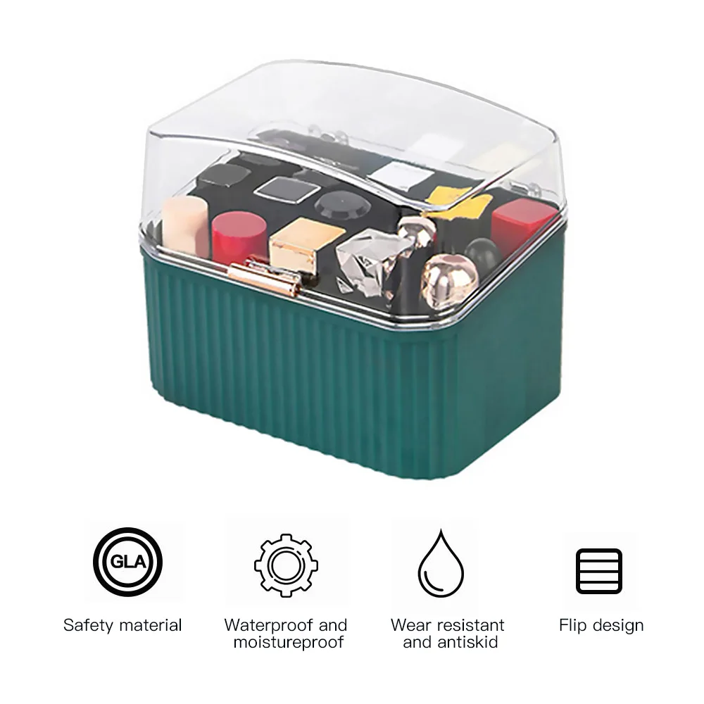 

Portable Lipstick Storage Box Anti-Dust Make-Up Organizer With Transparent Lid Lip Gloss Holder Cosmetic Makeup Organizer