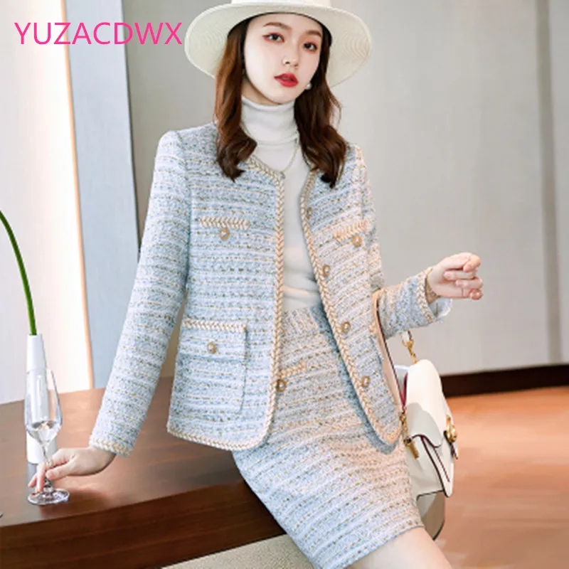 High Quality Fabric Autumn Winter Formal Women Business Suits with Skirt and Jackets Coat OL Styles Professional Career Blazers