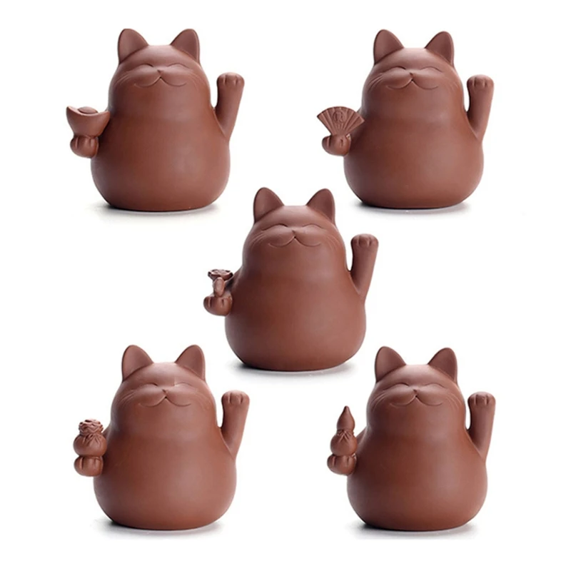 

Милый чай с кошкой на удачу настольные украшения ручной работы керамический богатство кошка чай домашний питомец для воды кунг-фу поднос дл...