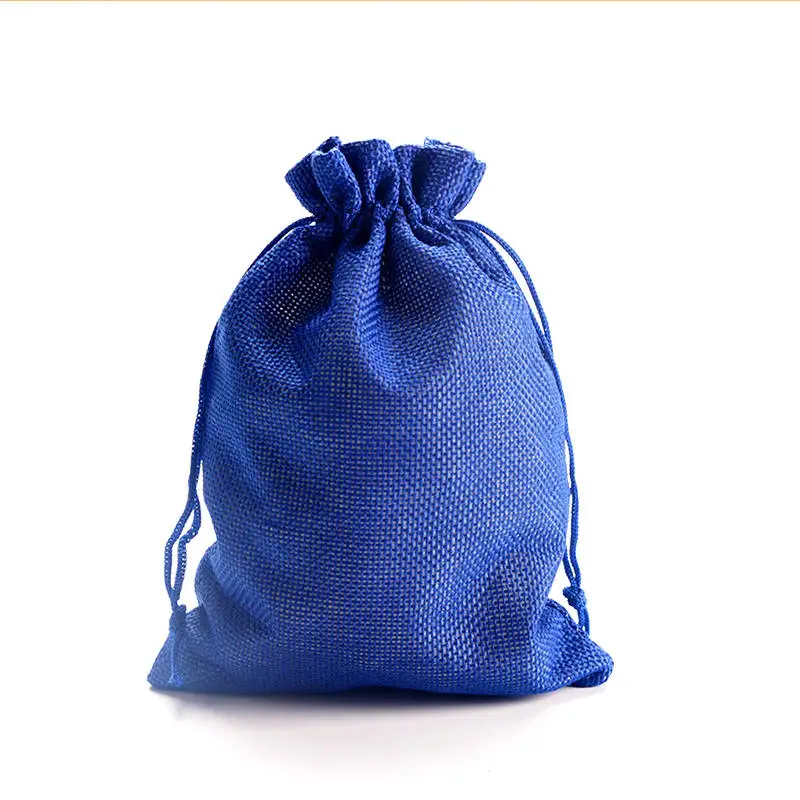 Royal Blue 10*14 см 50 шт./лот простой коричневый льняной джутовый мешок браслет из шнурка Ювелирная посылка маленькая Подарочная сумка свадебный подарок упаковочные сумки - Цвет: Royal Blue