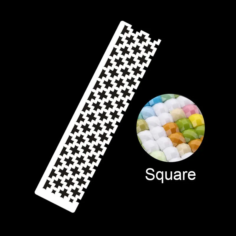 

Diy Diamant Schilderij Heerser Borduurwerk 5D Diamant Vierkante Boor Stalen Liniaal Puntjes Strass Punt Boren Gereedschap