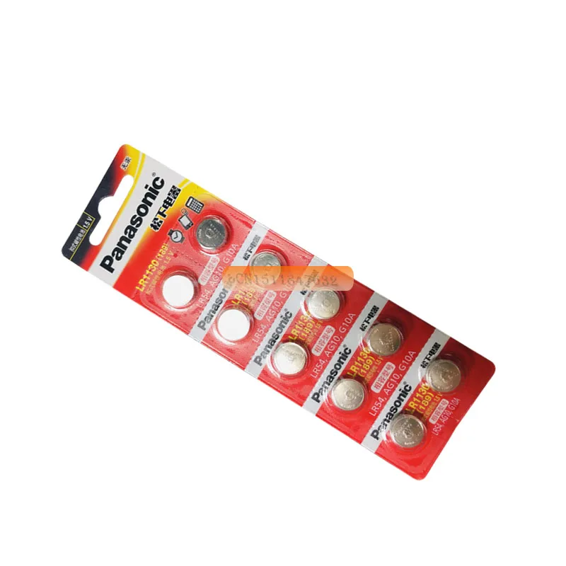 4 шт. 100% натуральная оптовая продажа PANASONIC LR54 189 AG10 L1131 SR1130 G10 V10GA 389 щелочные