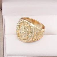 fashion rome style irregular pattern golden rings charm punk geometry domineering jewelry for women and men wedding party gifts