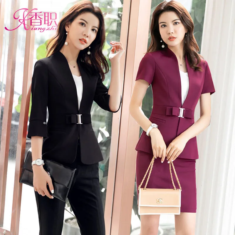 

Womens Two Piece Sets Business Suit Summer's New Short-sleeved Fashion Suit for Women