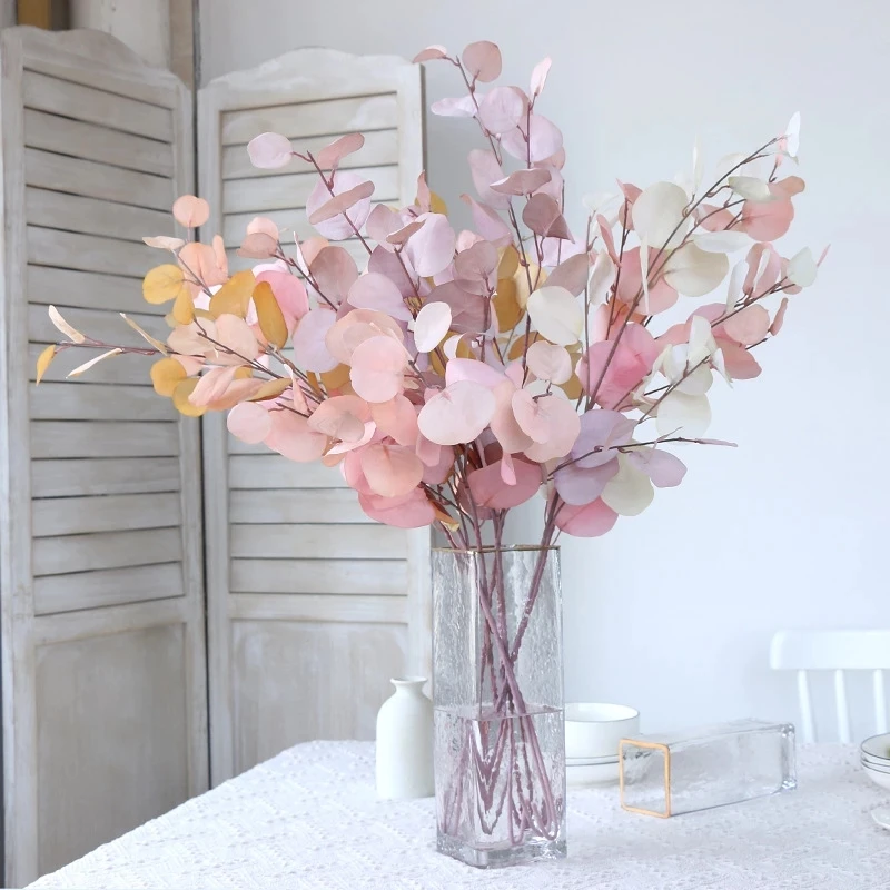 

1Pc 87cm Simulation Silk Eucalyptus Apple Leaf Long Branch Artificial Plant DIY Wreath Scrapbooking Wedding Home Vase Decor
