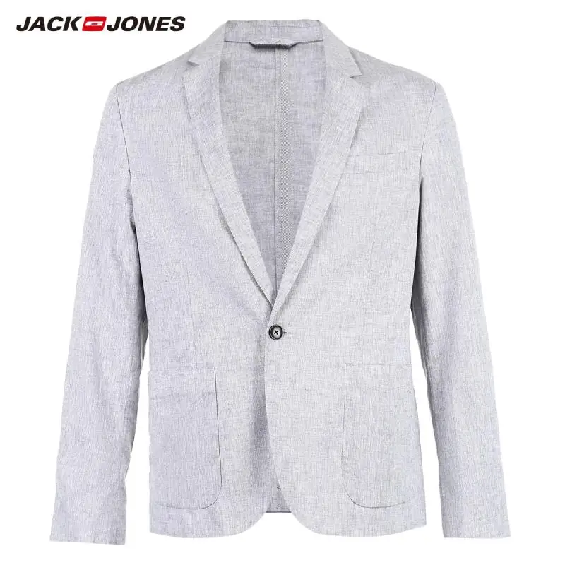 Пиджак JackJones мужской тонкий деловой Повседневный базовый блейзер из хлопка и