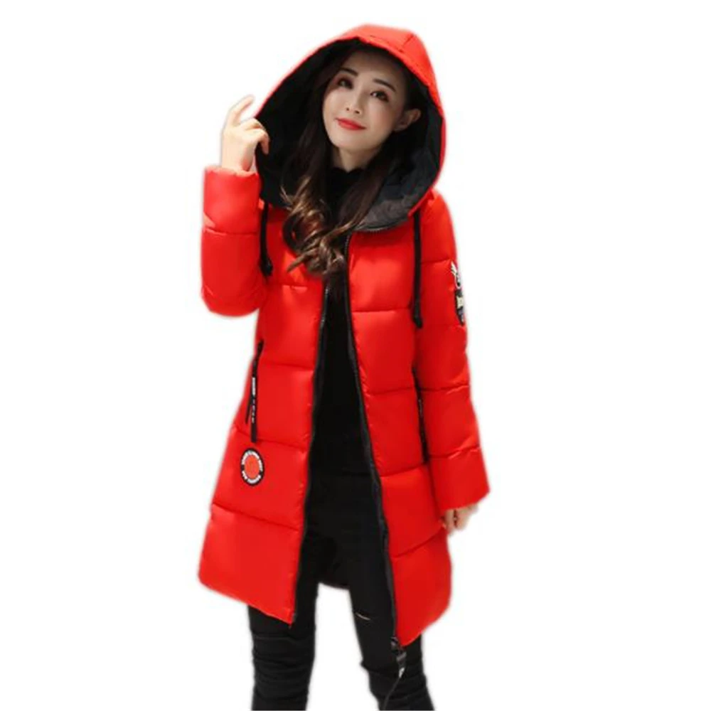 Hot Sale Parka Women 2021 Winter Jacket outerwear Hooded Outwear Female Parka Thick Cotton Padded Lining Female Basic Coats