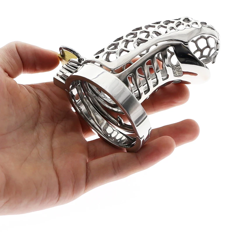 Мужской Пояс верности со змеиной головой клетка для пениса кольцо металлический