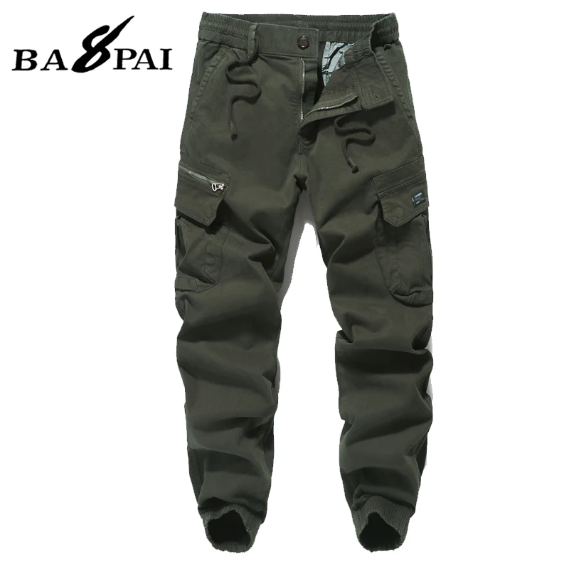 BAPAI Men's Fashion Work Pants Outdoor Wear-resistant Mountaineering Trousers Work Clothes Street Fashion Thick Cargo Pants