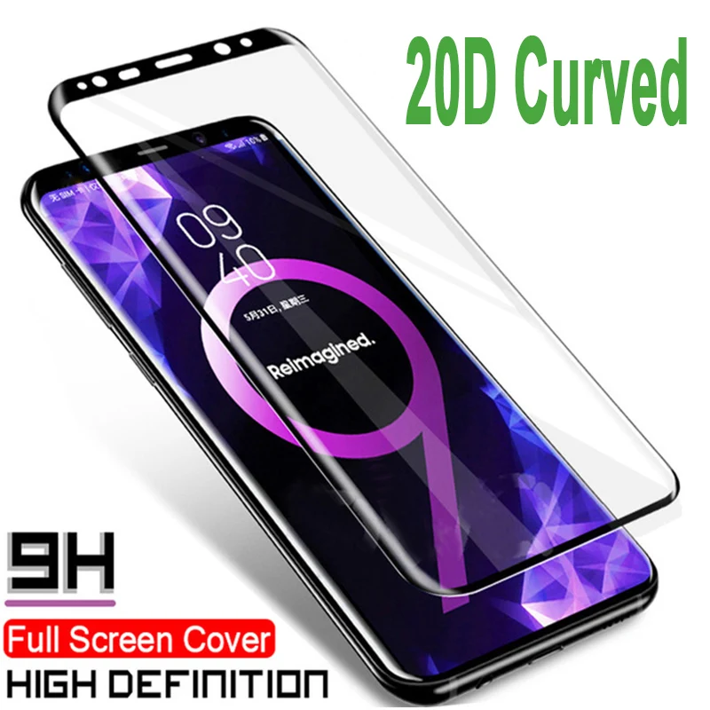 

Изогнутое закаленное стекло 20D для Samsung S20 Ultra S20 S10 S9 Plus, полное покрытие, Защитное стекло для Samsung Note 20 Ultra 10 9 Plus