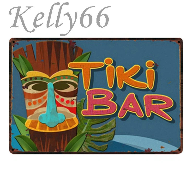 

[ Kelly66 ] Funny TIKI BAR Metal Sign Drop shipping 20*30 CM Size y-1531
