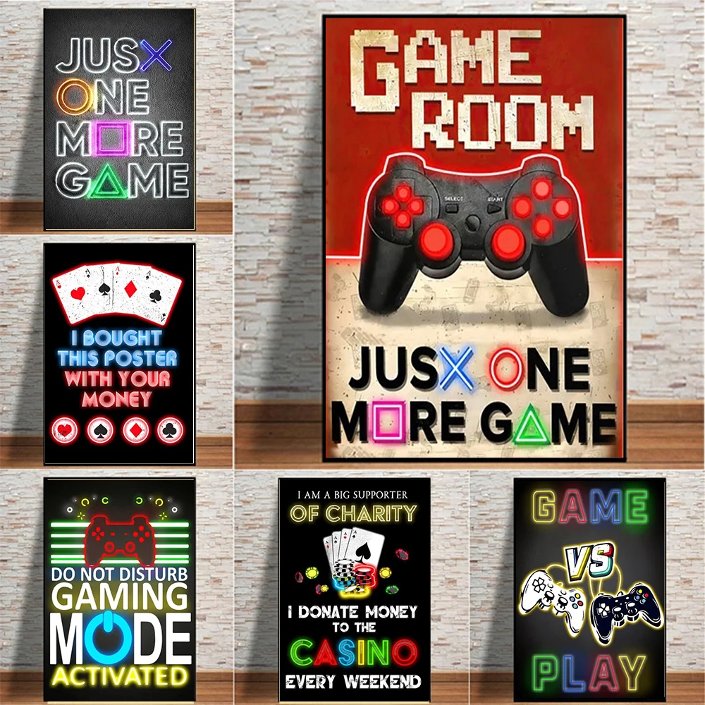 

Gamers Poster and Prints Game Handle Canvas Painting Home Wall Art Mural for Bar Internet Cafe Room Decor Photo Graffiti Cuadros