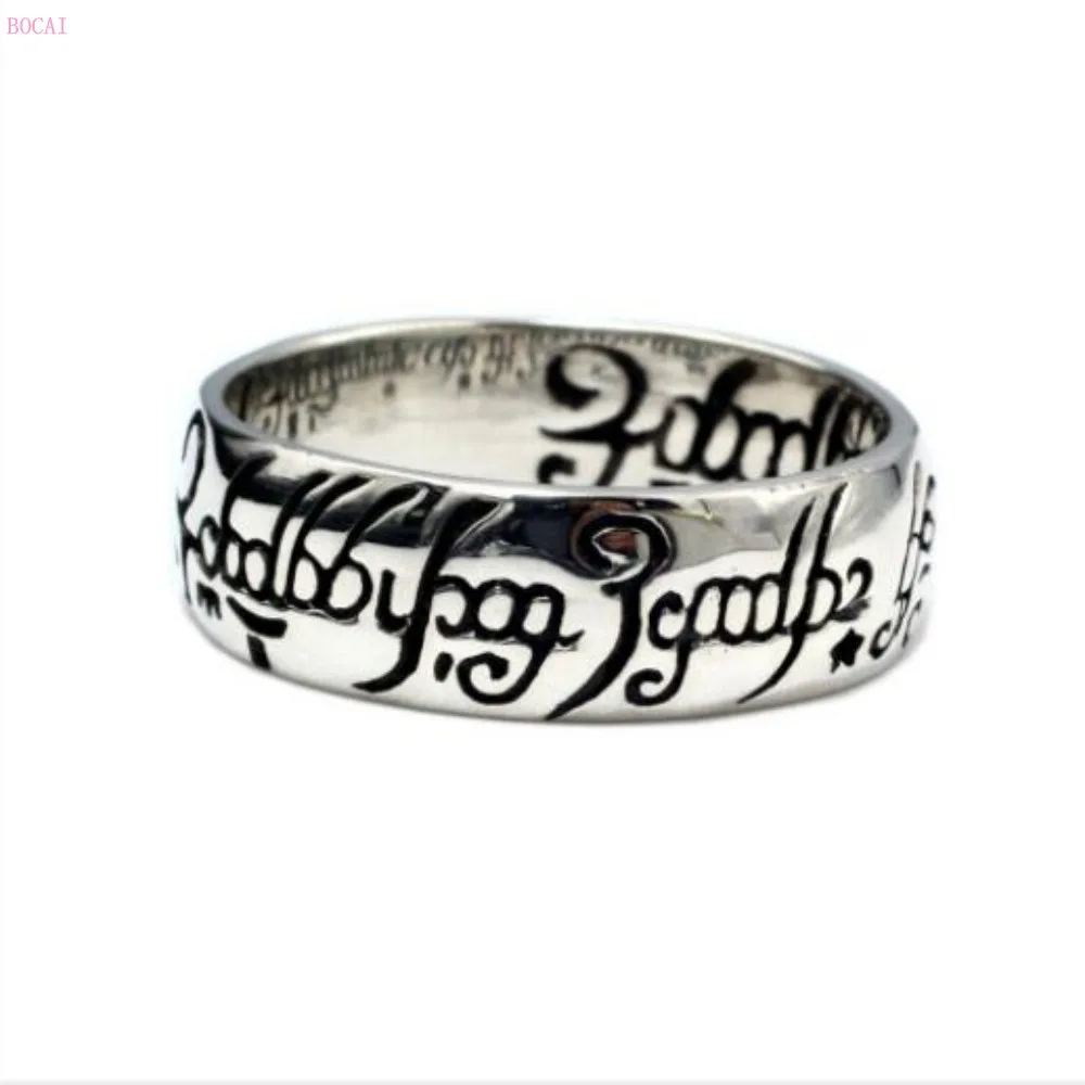 Кольцо King Ring S925 чистое серебро ручная реставрация пленка с надписью the lord ofe кольца модные указательный палец для мужчин и женщин