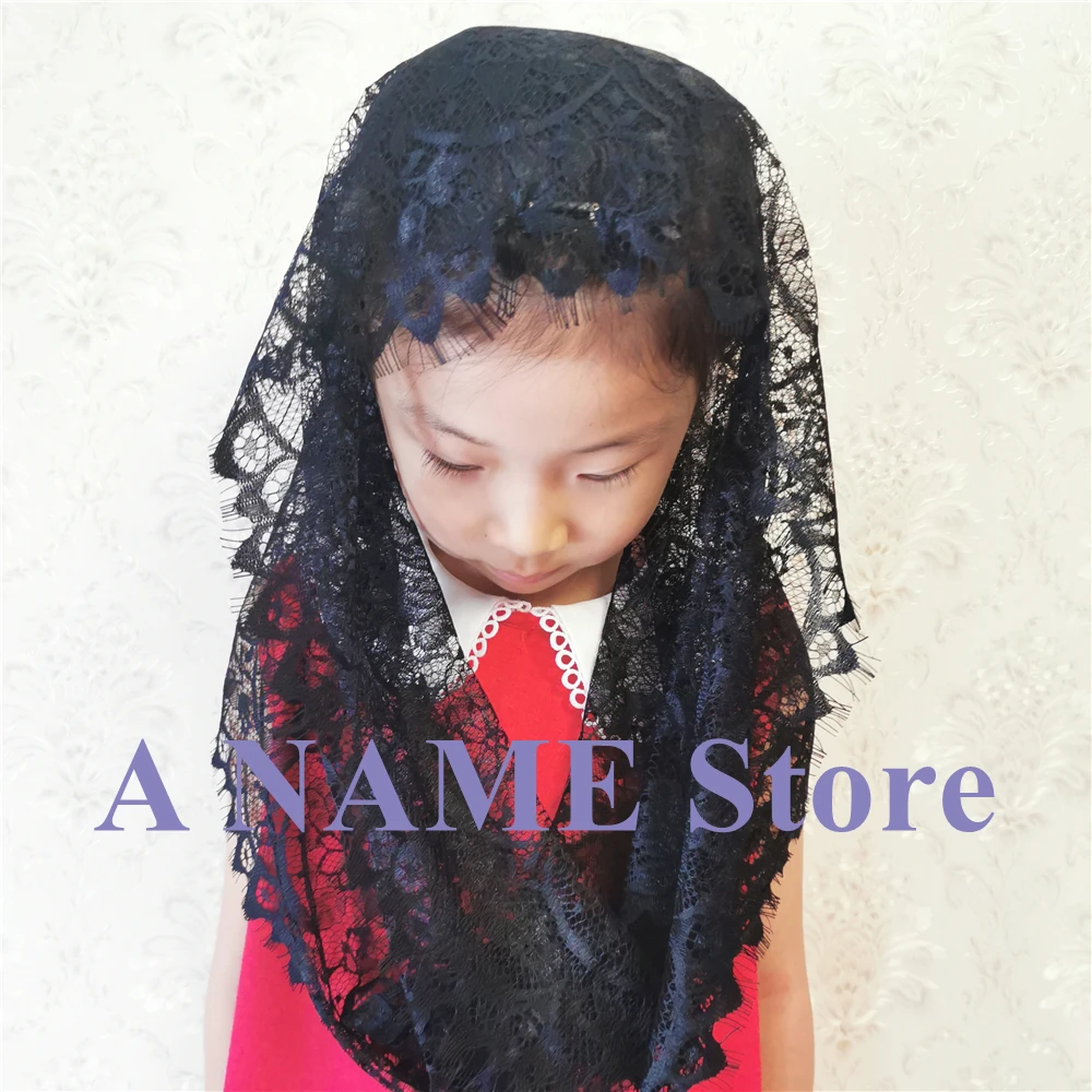 Круглая кружевная вуаль для девочек церкви католической вуали Детская повязка