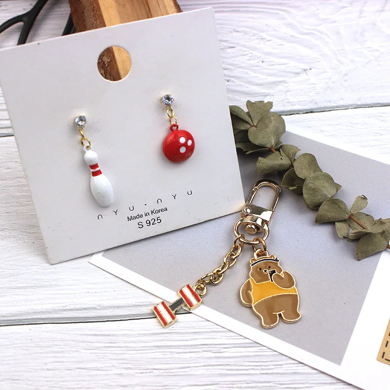 Эмалированные подвески в форме медведя из мультфильма Спорт Боулинг