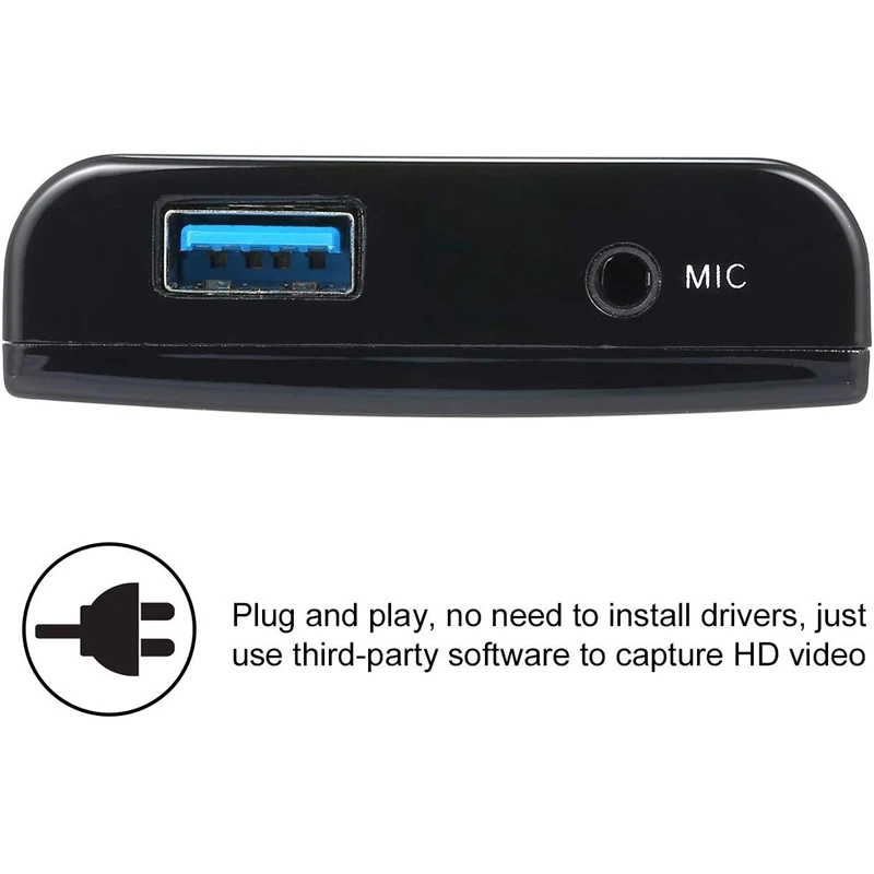 

EzCAP 266 1080P HD Video Game Capture Box Record Up to 1080P 60Fps HDMI to USB3.0 UVC Video Capture Card Broadcast Live Stream a