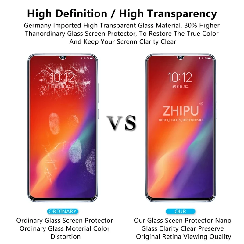 Lenovo Z6 2 шт закаленное стекло для протектор экрана 2.5D 9H Премиум Закаленное