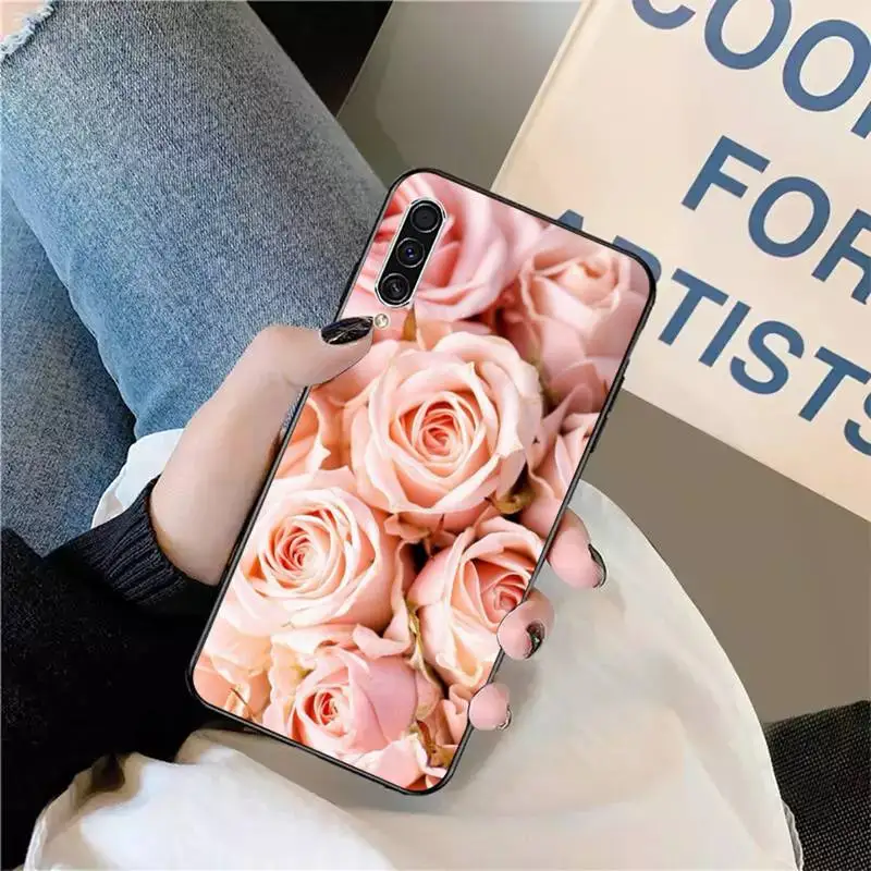 

Pink roses beautiful art flower Phone Case For Samsung galaxy S 9 10 20 A 10 21 30 31 40 50 51 71 s note 20 j 4 2018 plus