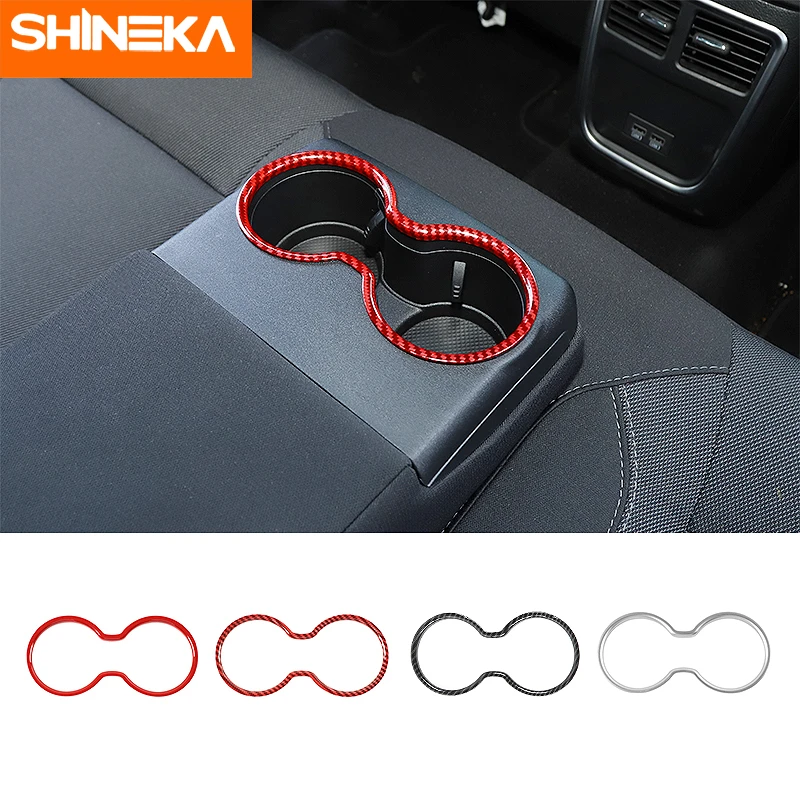 

SHINEKA Interior Accessories For Dodge Charger Car Rear Center Armrest Box Cup Holder Decoration Cover For Dodge Charger 2010+